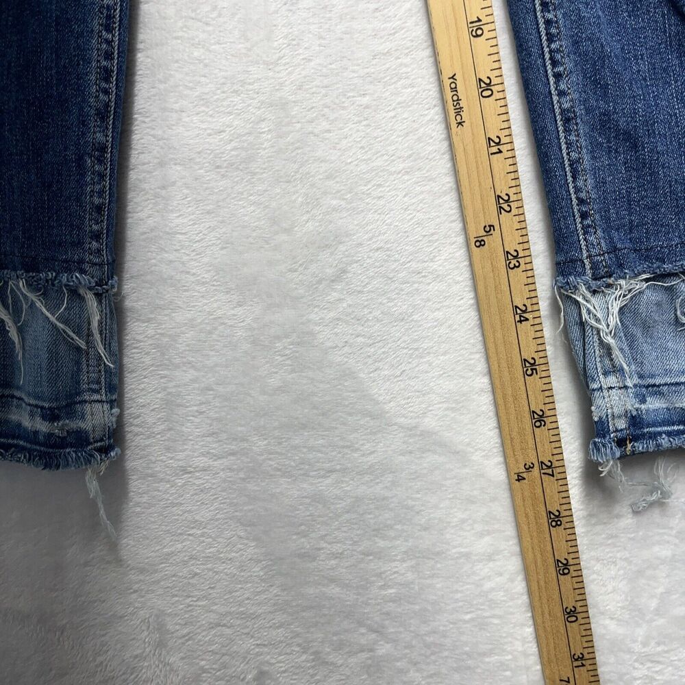 Rag & Bone 10 Inch Ankle Skinny Women’s Sz‎ 24 Raw Hem Medium Wash Side Split - Picture 11 of 14